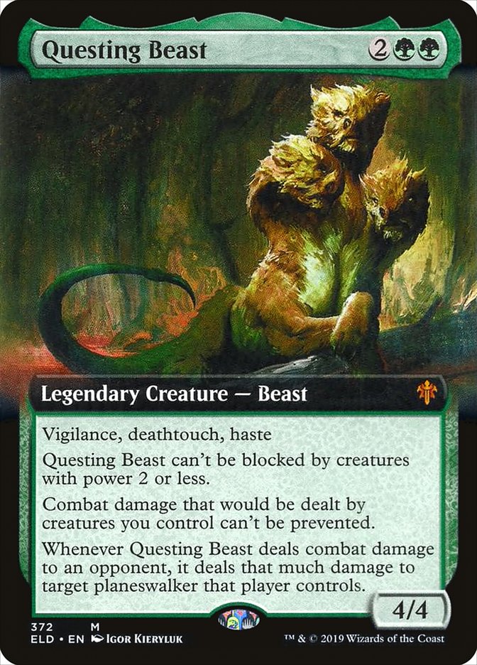 Questing Beast (Extended Art) - (Foil): Throne of Eldraine