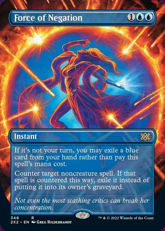 Force of Negation (Borderless) - (Foil): Double Masters 2022