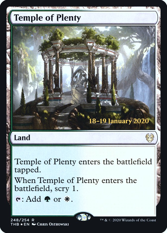 Temple of Plenty (Prerelease) (Theros Beyond Death) - (Foil): Theros Beyond Death Promos