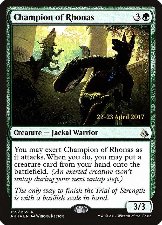 Champion of Rhonas (Prerelease) (Amonkhet) - (Foil): Amonkhet Promos