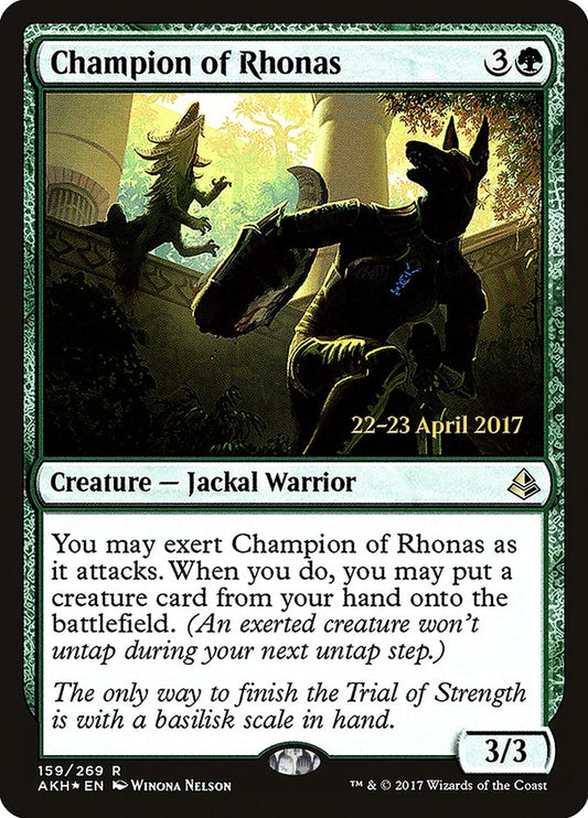 Champion of Rhonas (Prerelease) (Amonkhet) - (Foil): Amonkhet Promos