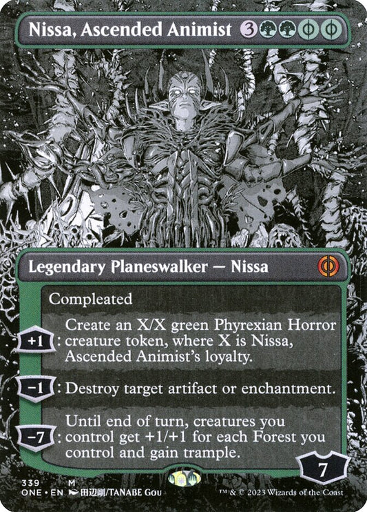 Nissa, Ascended Animist (#339) (Borderless): Phyrexia: All Will Be One