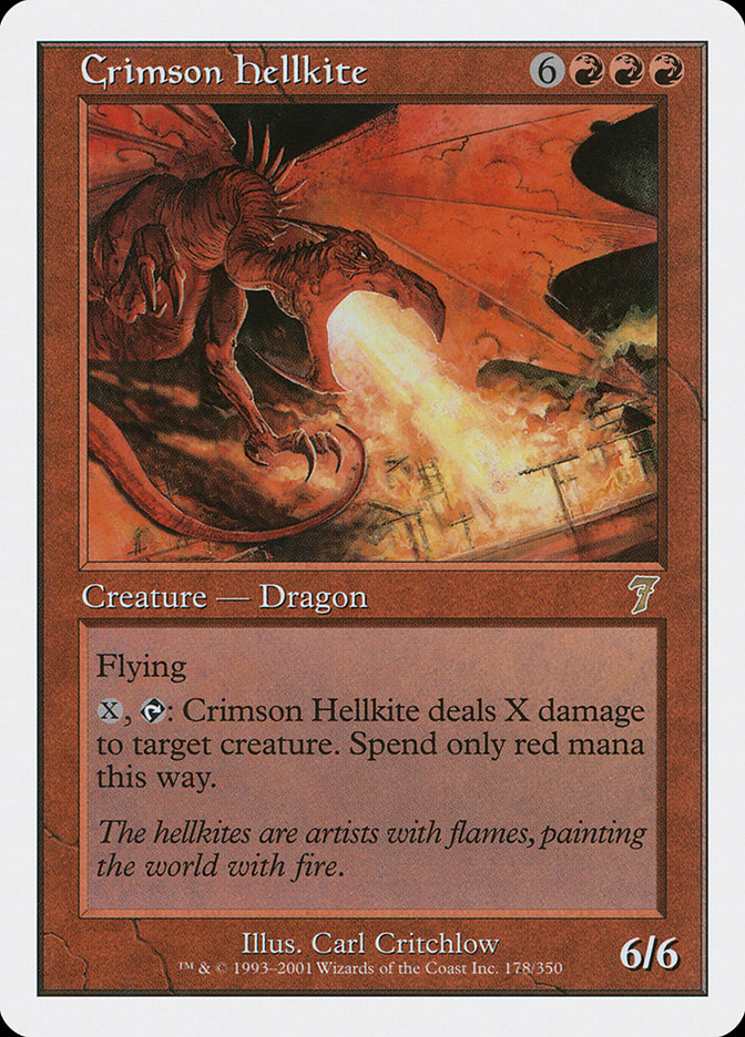 Crimson Hellkite - (Foil): Seventh Edition