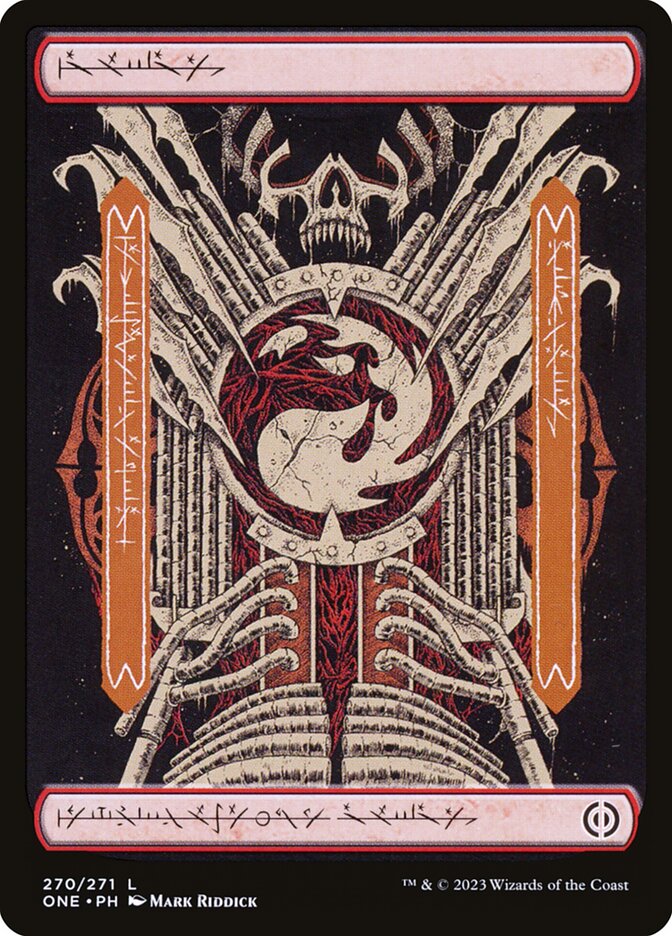 Mountain (#270) (Full Art) (Phyrexian) - (Foil): Phyrexia: All Will Be One