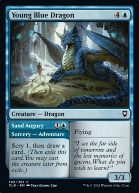 Young Blue Dragon // Sand Augury: Commander Legends: Battle for Baldur's Gate