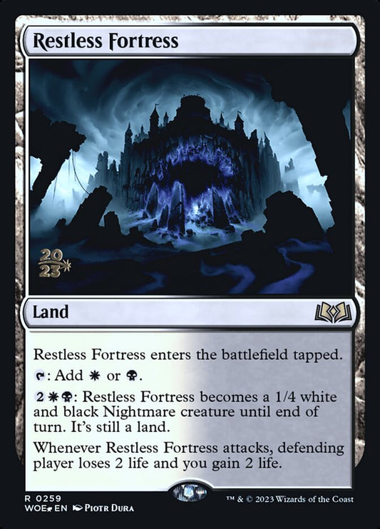 Restless Fortress (Prerelease) (Wilds of Eldraine) - (Foil): Wilds of Eldraine Promos