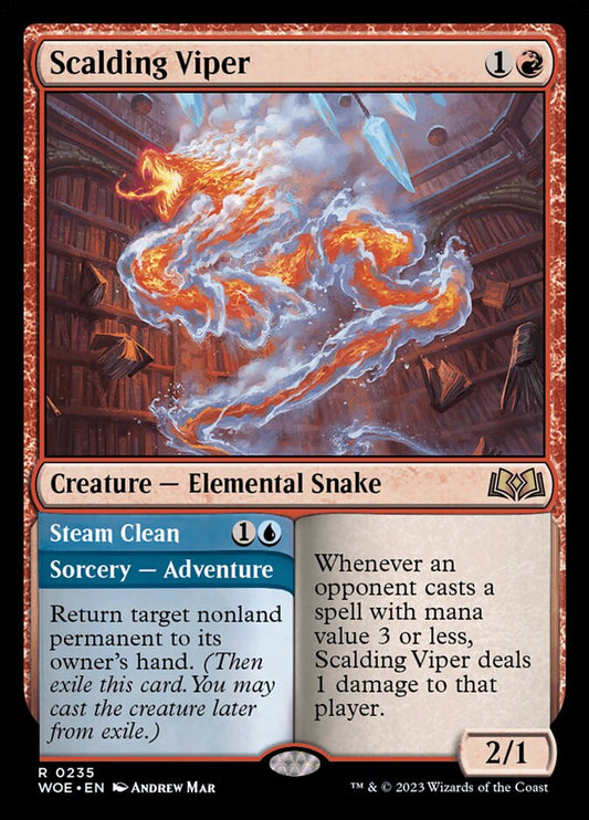 Scalding Viper // Steam Clean - (Foil): Wilds of Eldraine