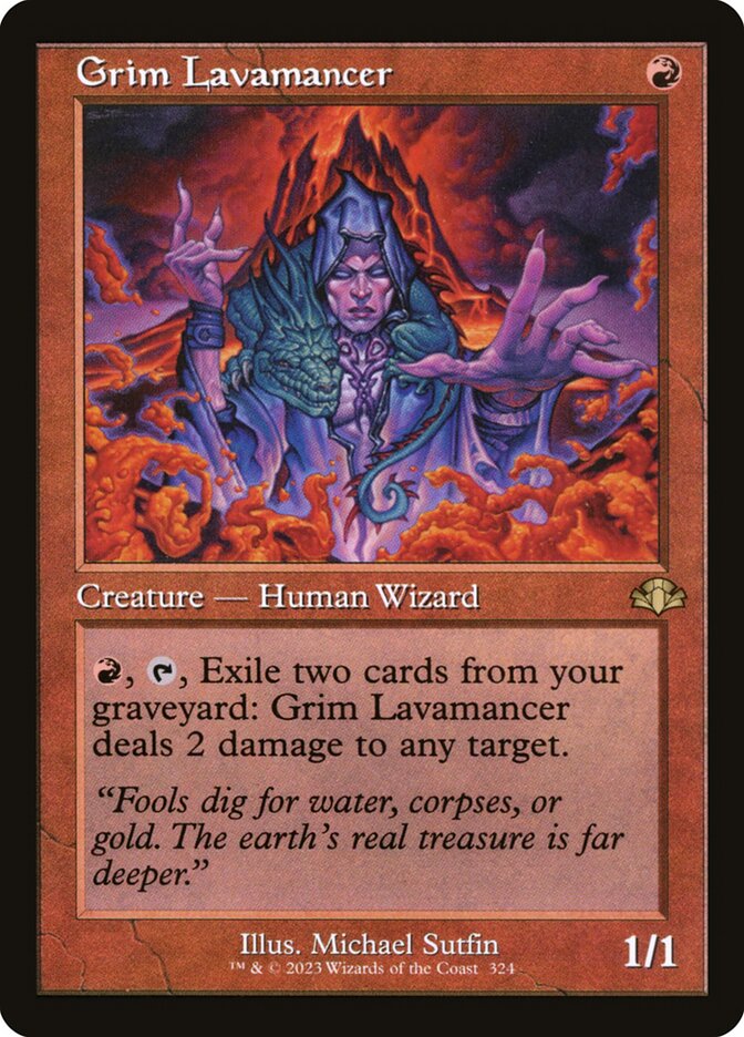 Grim Lavamancer (Retro Frame): Dominaria Remastered