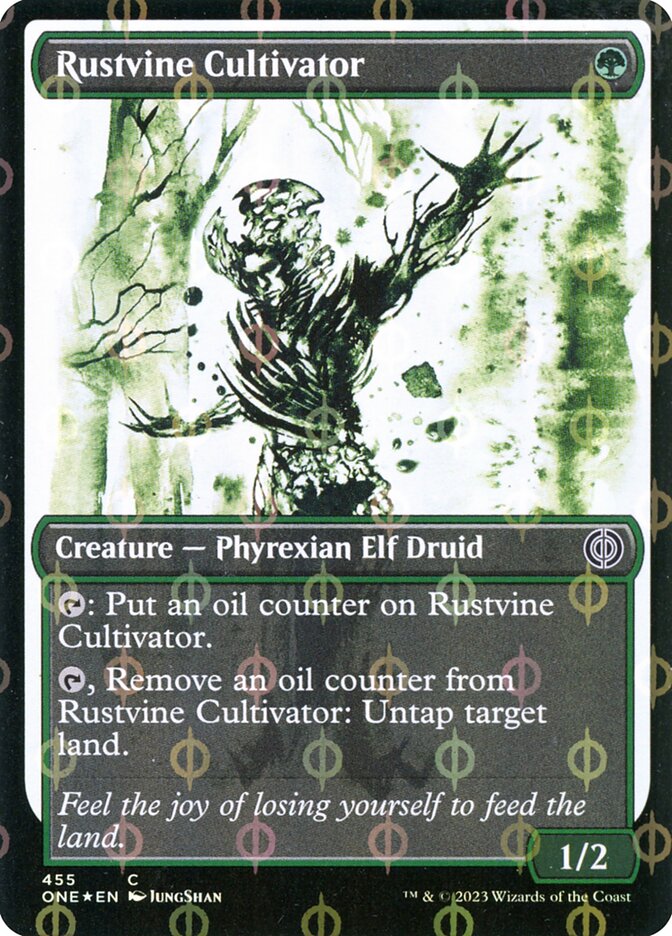 Rustvine Cultivator (#455) (Showcase) (Compleat Foil) - (Foil): Phyrexia: All Will Be One