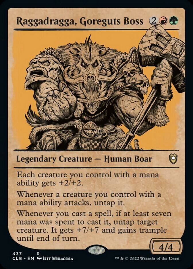 Raggadragga, Goreguts Boss (Showcase) - (Foil): Commander Legends: Battle for Baldur's Gate
