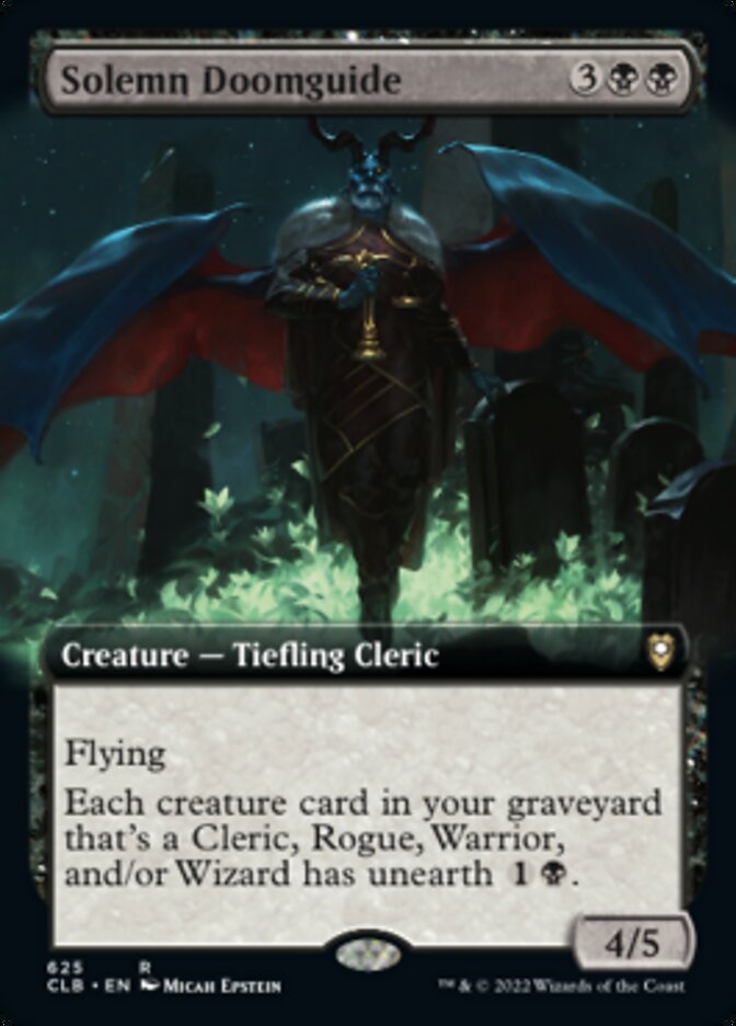 Solemn Doomguide (Extended Art): Commander Legends: Battle for Baldur's Gate