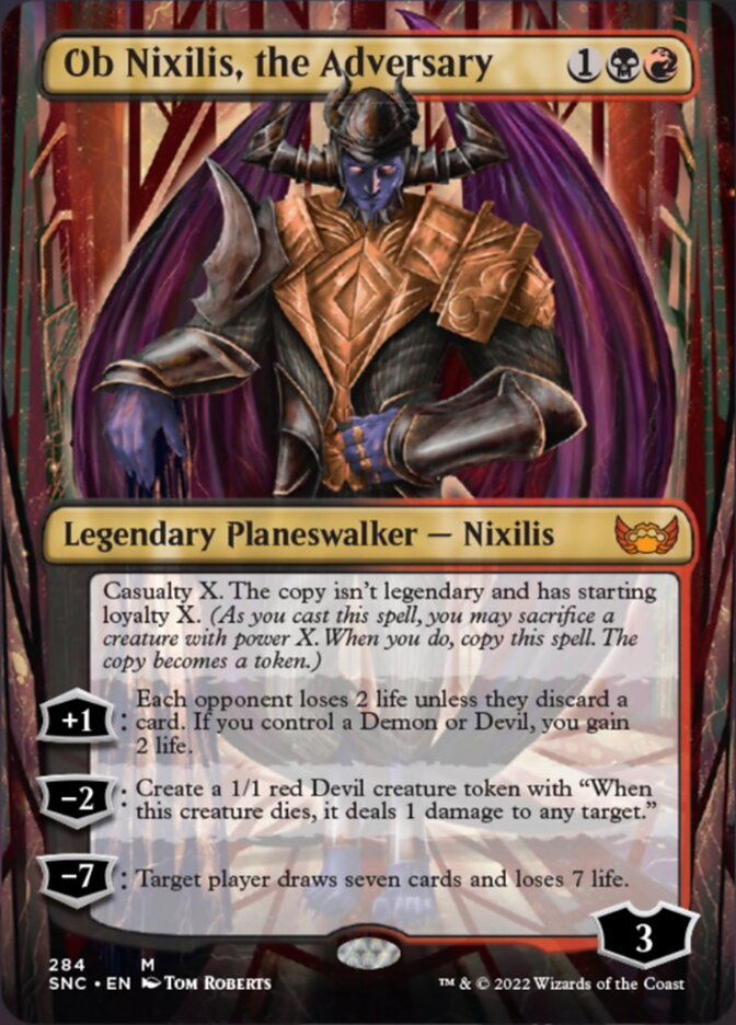 Ob Nixilis, the Adversary (Borderless) - (Foil): Streets of New Capenna