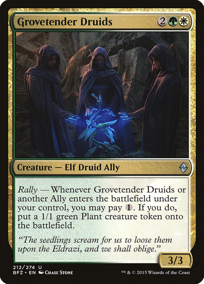 Grovetender Druids - (Foil): Battle for Zendikar
