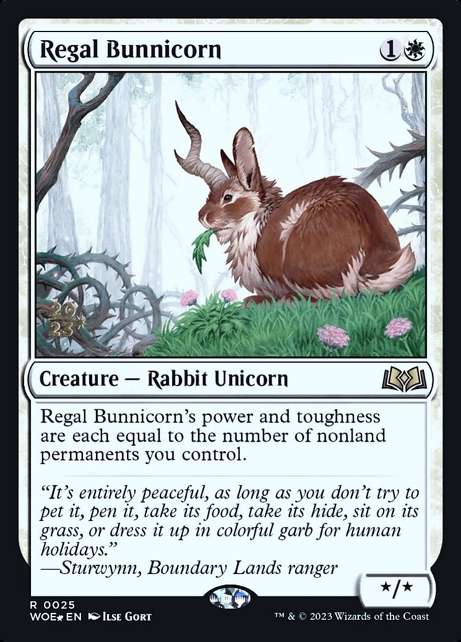 Regal Bunnicorn - (Foil): Wilds of Eldraine Promos
