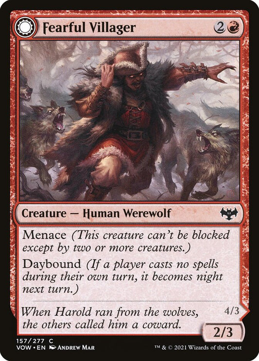 Fearful Villager // Fearsome Werewolf: Innistrad: Crimson Vow