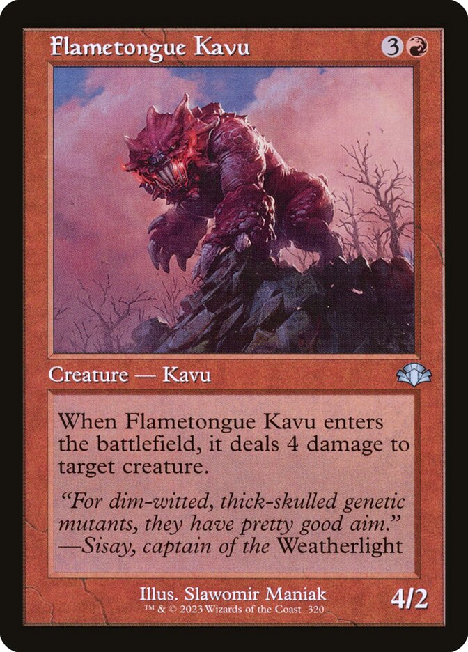 Flametongue Kavu (Retro Frame) - (Foil): Dominaria Remastered