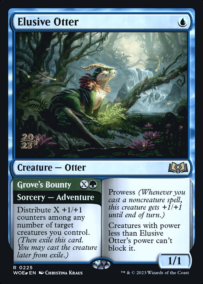 Elusive Otter // Grove's Bounty (Prerelease) (Wilds of Eldraine) - (Foil): Wilds of Eldraine Promos