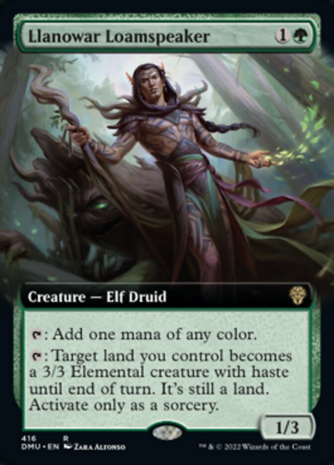 Llanowar Loamspeaker (Extended Art): Dominaria United