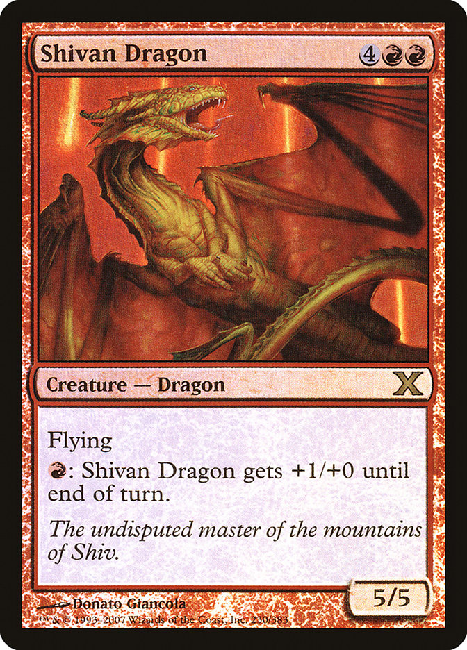 Shivan Dragon - (Foil): Tenth Edition