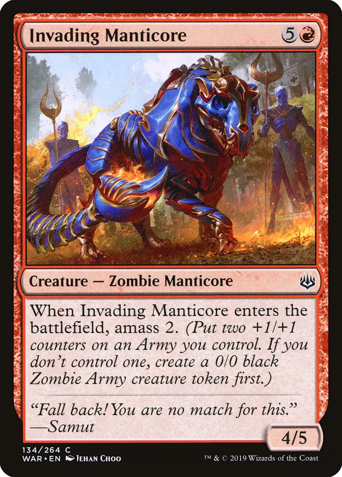 Invading Manticore - (Foil): War of the Spark