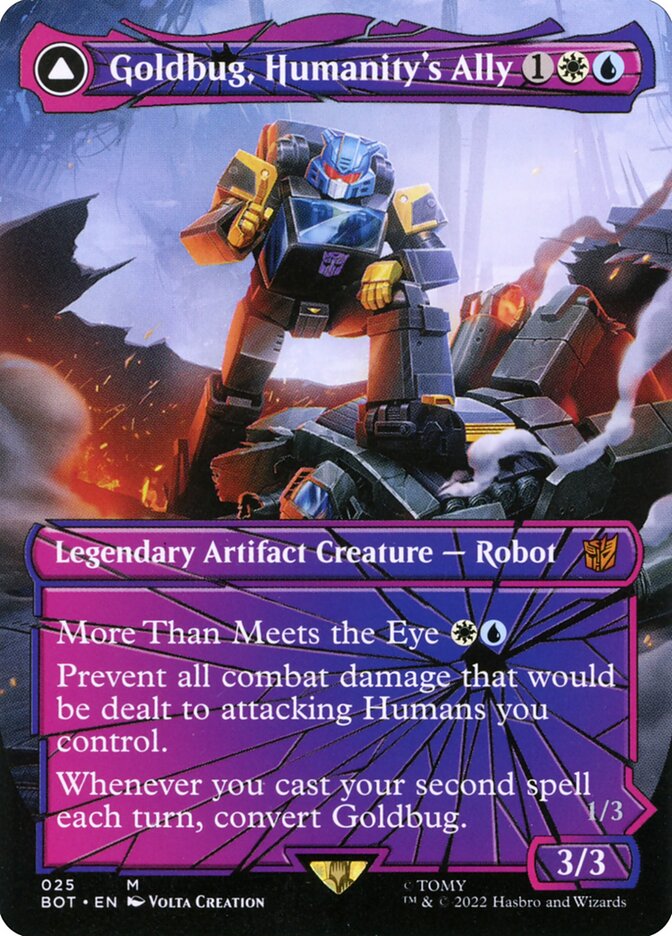 Goldbug, Humanity's Ally // Goldbug, Scrappy Scout (Borderless): Transformers