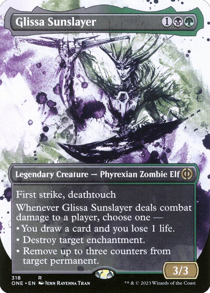 Glissa Sunslayer (#318) (Borderless) (Showcase) - (Foil): Phyrexia: All Will Be One