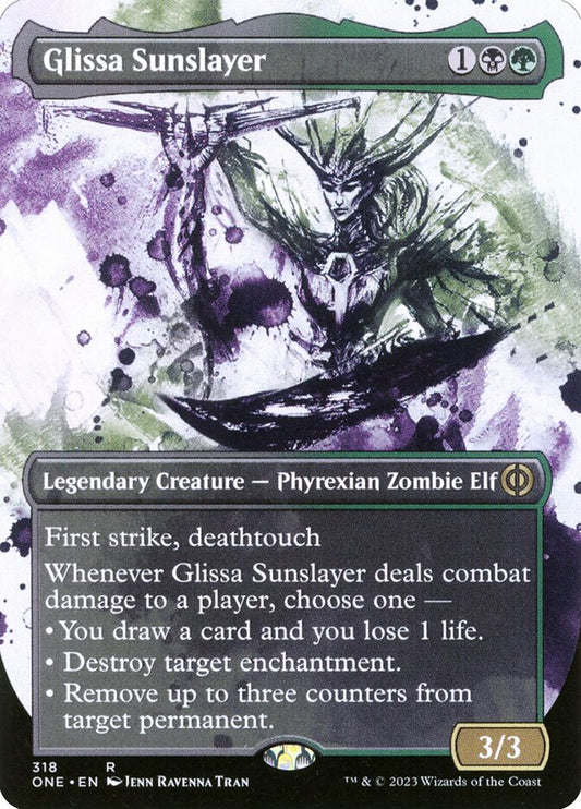 Glissa Sunslayer (#318) (Borderless) (Showcase) - (Foil): Phyrexia: All Will Be One