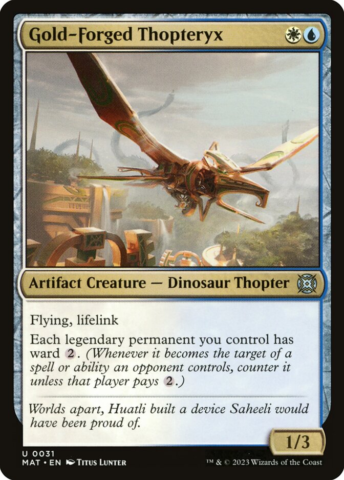 Gold-Forged Thopteryx - (Foil): March of the Machine: The Aftermath
