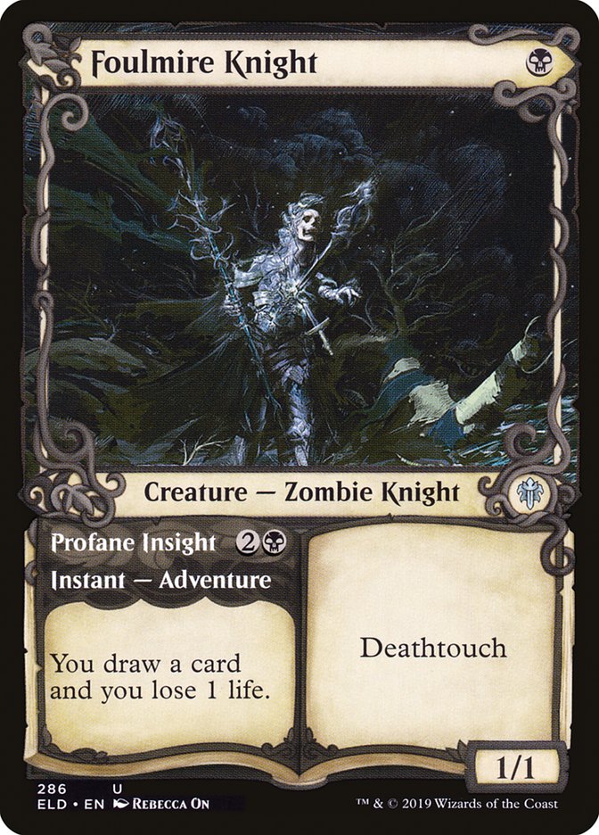 Foulmire Knight // Profane Insight - (Foil): Throne of Eldraine