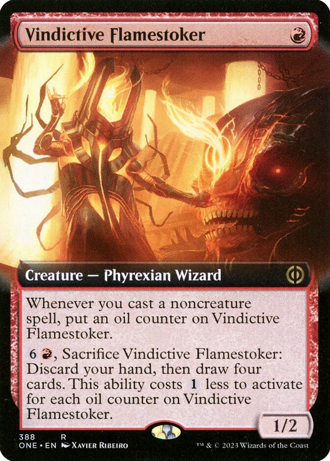Vindictive Flamestoker (Extended Art): Phyrexia: All Will Be One