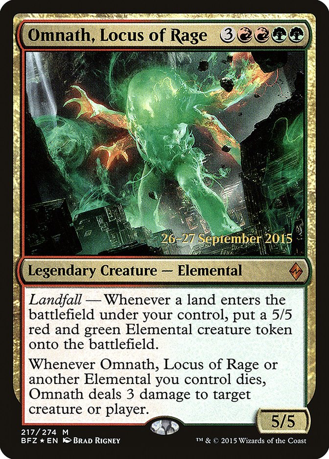 Omnath, Locus of Rage (Prerelease) (Battle for Zendikar) - (Foil): Battle for Zendikar Promos