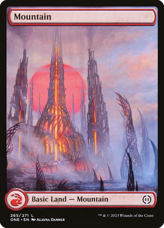 Mountain (#265) (Full Art) - (Foil): Phyrexia: All Will Be One