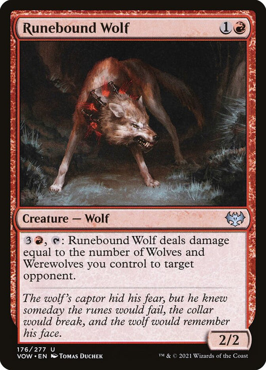 Runebound Wolf - (Foil): Innistrad: Crimson Vow