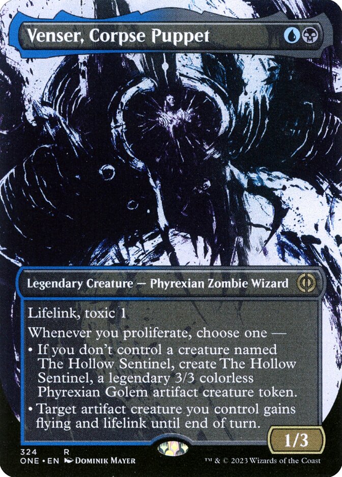 Venser, Corpse Puppet (#324) (Borderless) (Showcase): Phyrexia: All Will Be One
