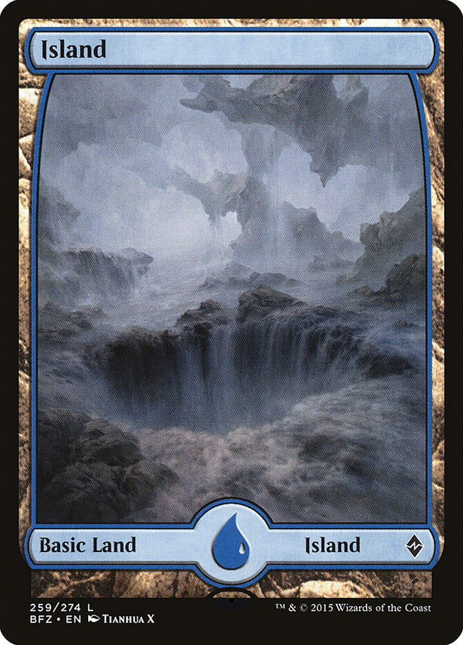 Island (#259) (Full Art) - (Foil): Battle for Zendikar
