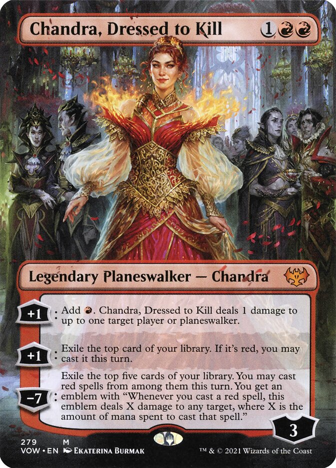 Chandra, Dressed to Kill (Borderless): Innistrad: Crimson Vow
