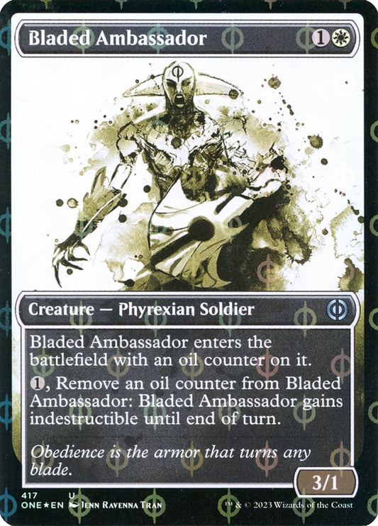 Bladed Ambassador (#417) (Showcase) (Compleat Foil) - (Foil): Phyrexia: All Will Be One