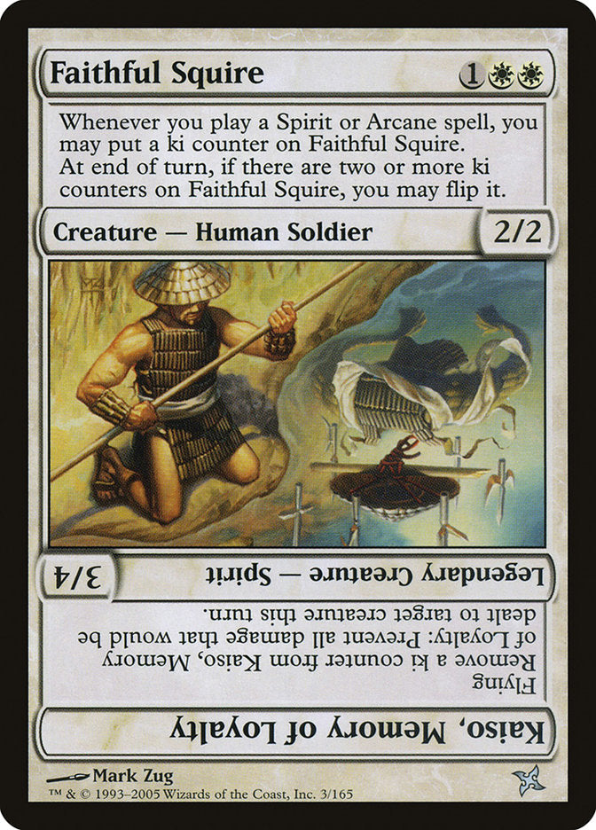 Faithful Squire // Kaiso, Memory of Loyalty - (Foil): Betrayers of Kamigawa