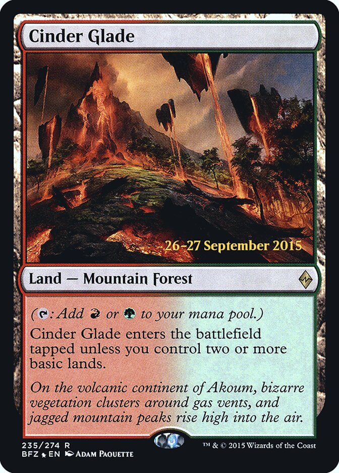 Cinder Glade (Prerelease) (Battle for Zendikar) - (Foil): Battle for Zendikar Promos