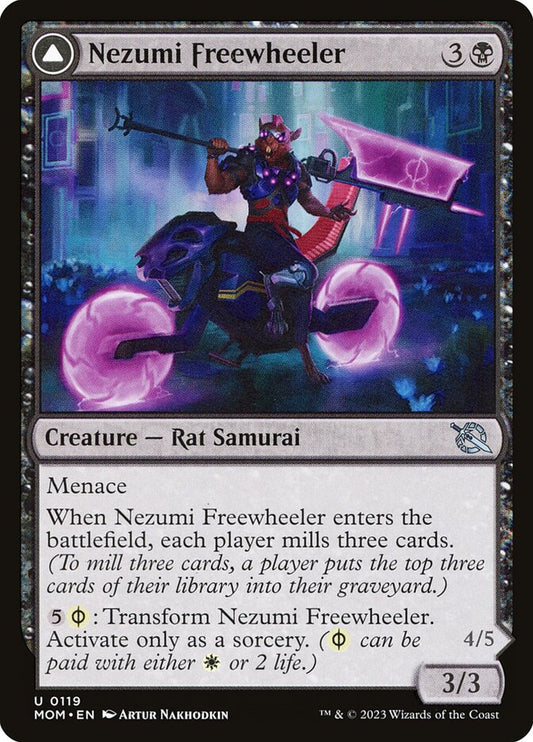 Nezumi Freewheeler // Hideous Fleshwheeler - (Foil): March of the Machine