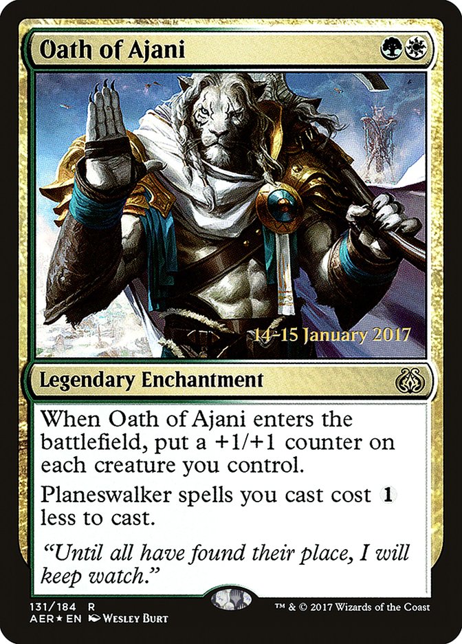 Oath of Ajani (Prerelease) (Aether Revolt) - (Foil): Aether Revolt Promos