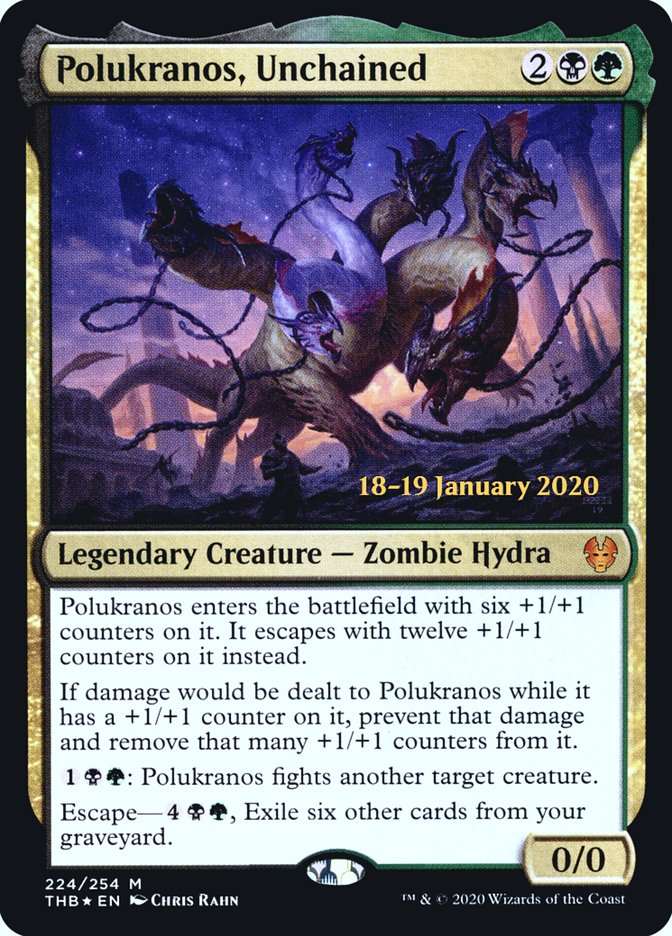 Polukranos, Unchained (Prerelease) (Theros Beyond Death) - (Foil): Theros Beyond Death Promos