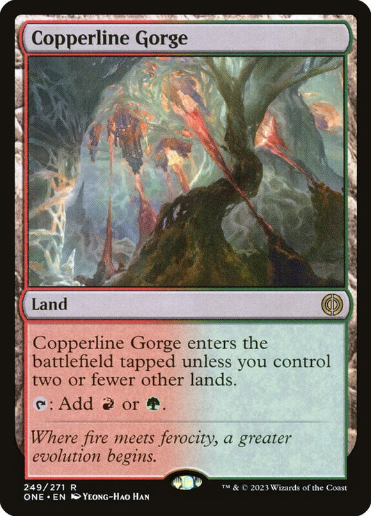 Copperline Gorge - (Foil): Phyrexia: All Will Be One