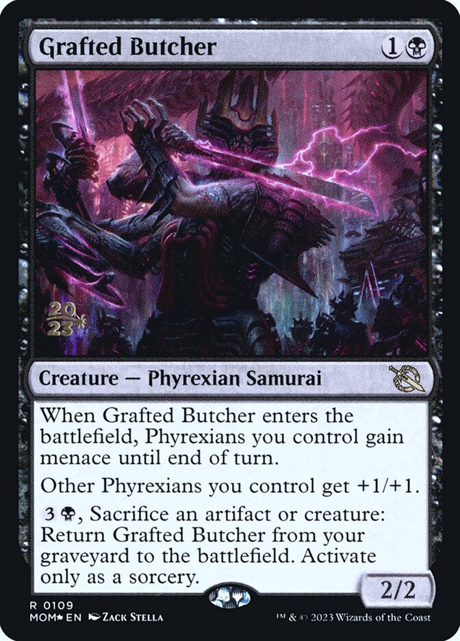 Grafted Butcher (Prerelease) (March of the Machine) - (Foil): March of the Machine Promos