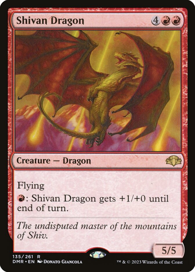 Shivan Dragon - (Foil): Dominaria Remastered