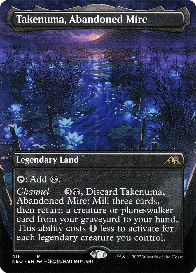 Takenuma, Abandoned Mire (Borderless) - (Foil): Kamigawa: Neon Dynasty