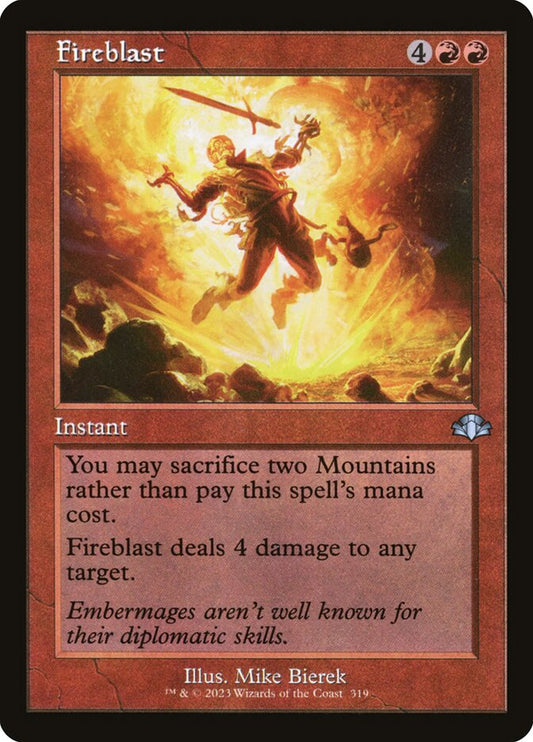 Fireblast (Retro Frame) - (Foil): Dominaria Remastered