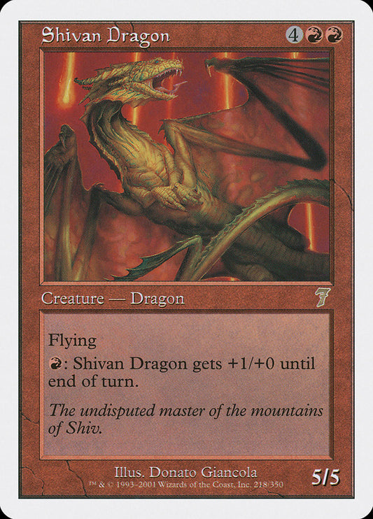 Shivan Dragon - (Foil): Seventh Edition
