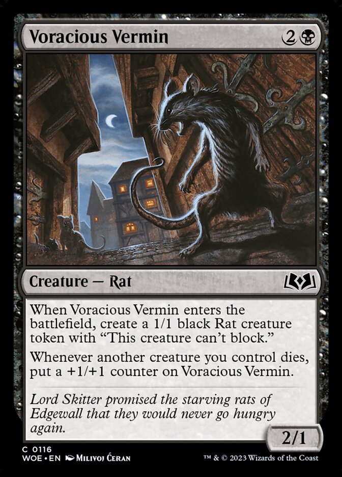 Voracious Vermin - (Foil): Wilds of Eldraine