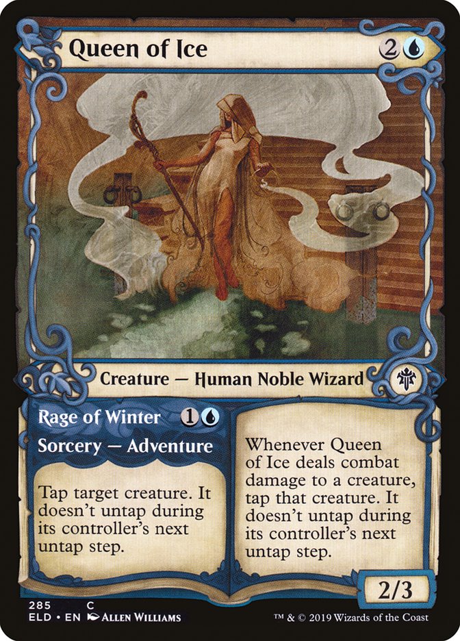 Queen of Ice // Rage of Winter - (Foil): Throne of Eldraine